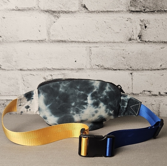 Zara Tie Dye Belt Bag Colorblock Strap Festival Waist Pack - Picture 6 of 13
